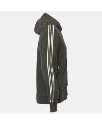 Men's Black Jersey Zip-Up Hooded Jacket