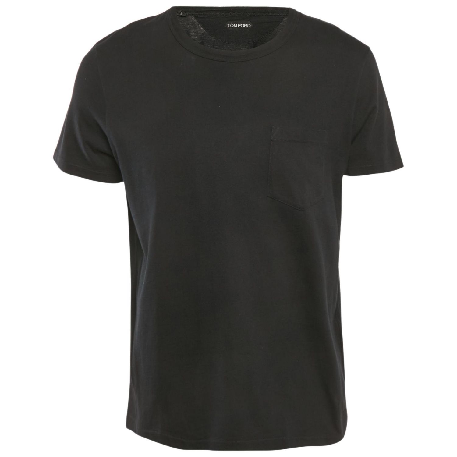 Men's Black Cotton Knit Crew Neck T-Shirt