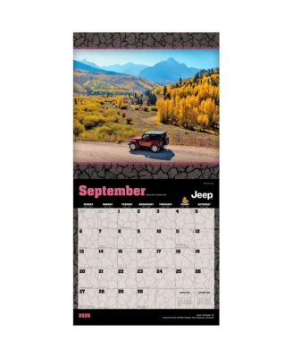 Jeep OFFICIAL | 2026 12 x 24 Inch (Hanging) Monthly Square Wall Calendar | Plastic-Free