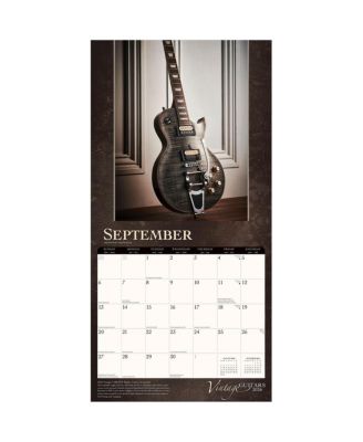 Vintage Guitars | 2026 12 x 24 Inch (Hanging) Monthly Square Wall Calendar | Foil Stamped Cover | Plastic-Free