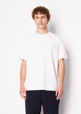 Men's Short Sleeve Skinny Stripe Logo T-Shirt