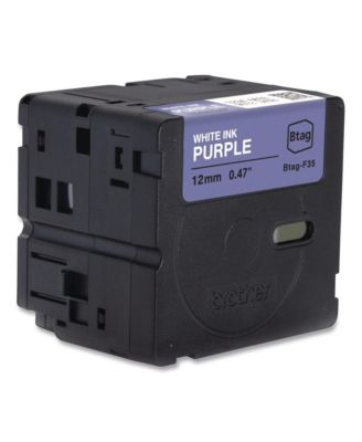 BTAGF35 0.47 in. x 13.1 ft. Genuine P-Touch BTAG Label Tapes - White on Purple