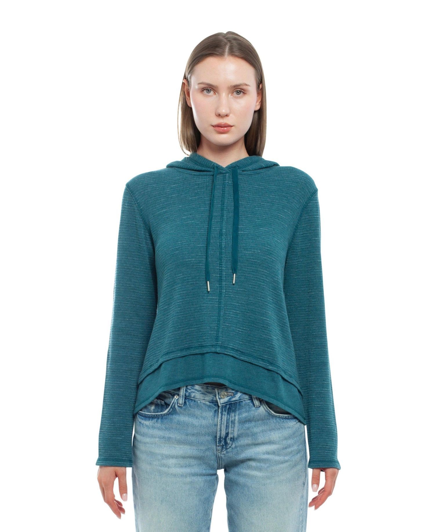 Women's Clothing Long Sleeve Double Peplum Hoodie