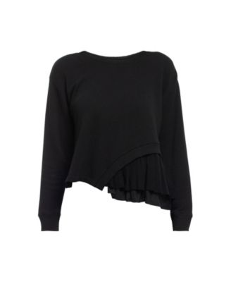 Women's Round Neck Mix Media Sweatshirt