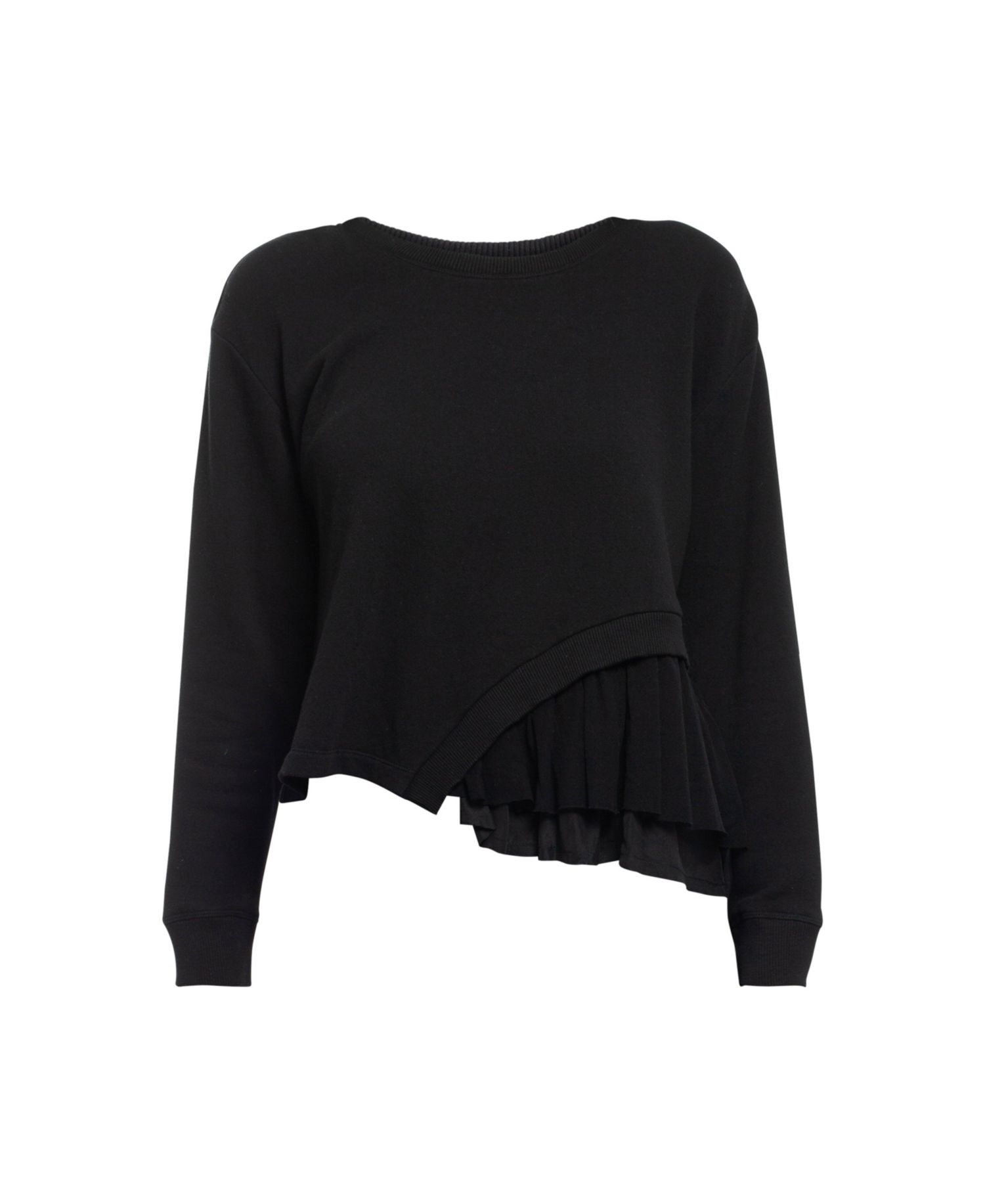 Women's Clothing Round Neck Mix Media Sweatshirt