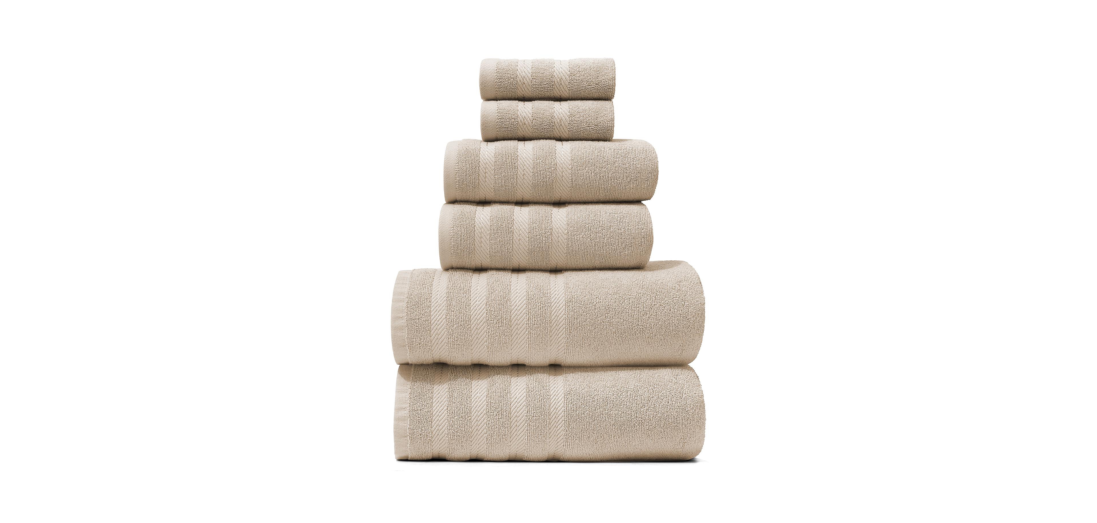 Luxury Soft & Absorbent 100% Ring Spun Cotton Towel Set for Bathroom, Shower, Spa - 6 Piece