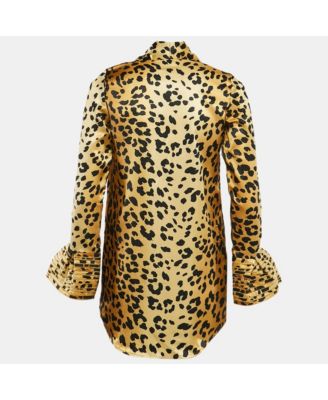 Women's Brown Leopard Print Satin Mini Dress