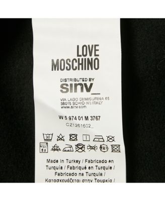 Women's Black Viscose Heart Detail Mini Long Sleeve Dress