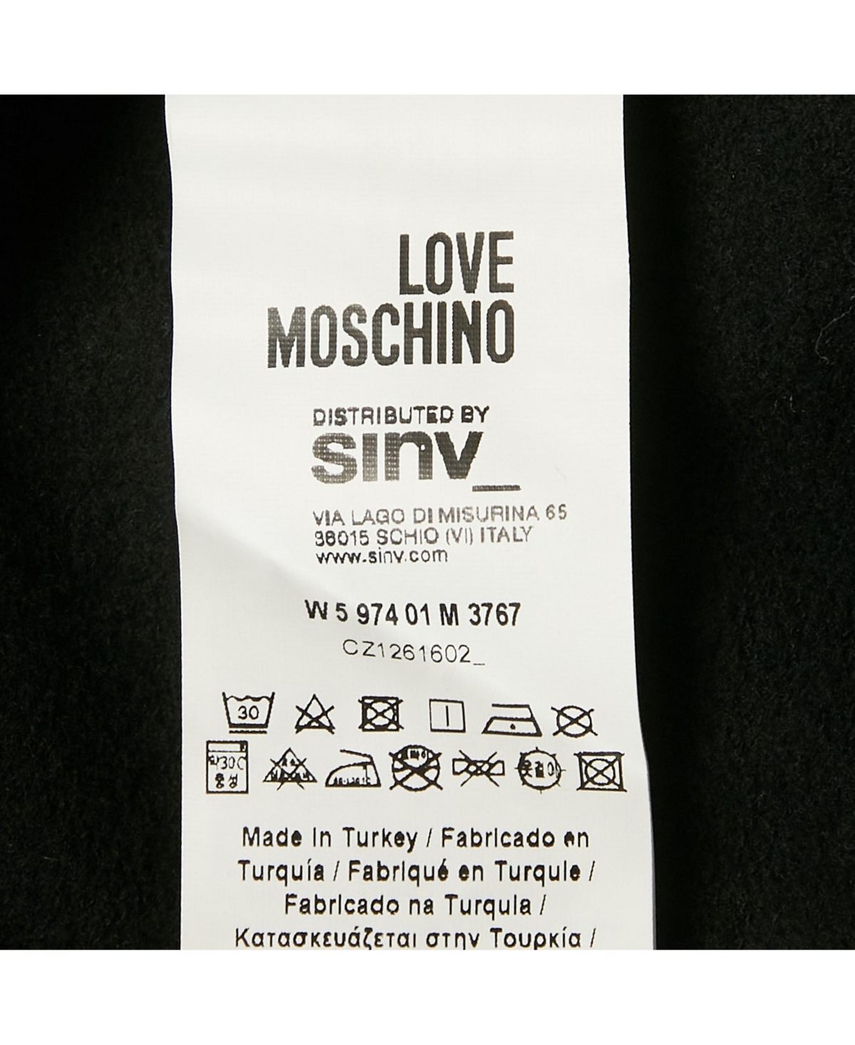 Pre-Owned Love Moschino Women's Black Viscose Heart Detail Mini Long Sleeve Dress