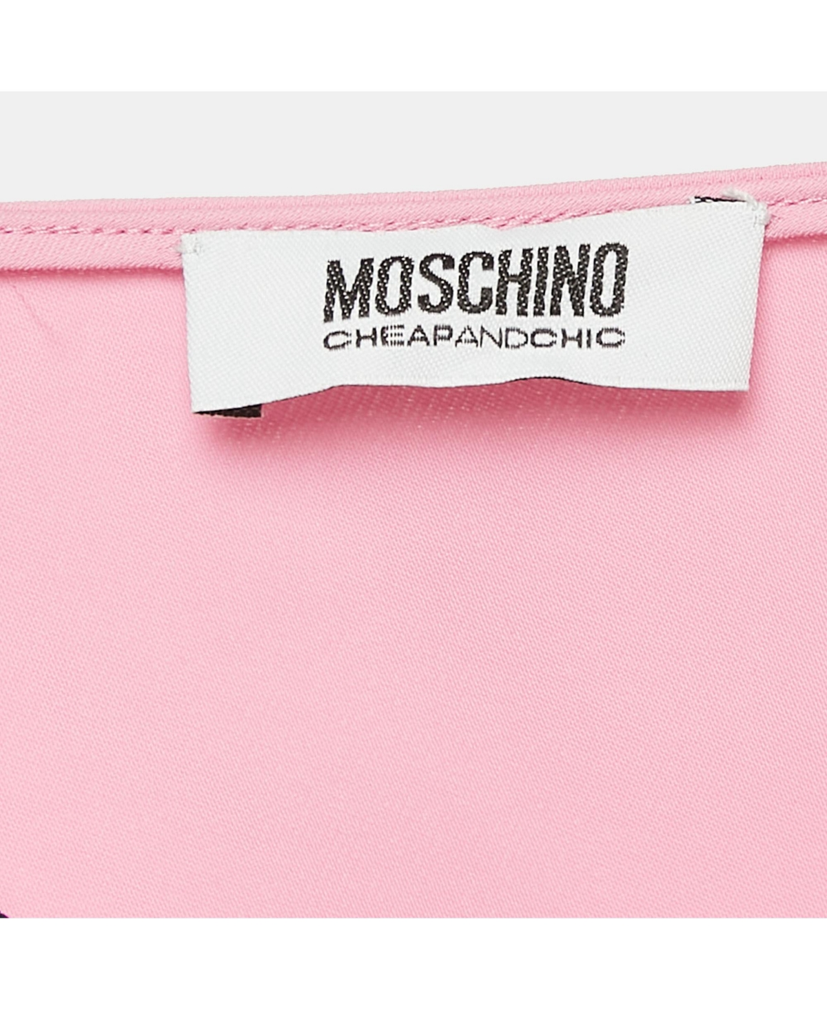 Pre-Owned Moschino Women's Cheap And Chic Pink Printed Crepe Metal Ring Detail Top