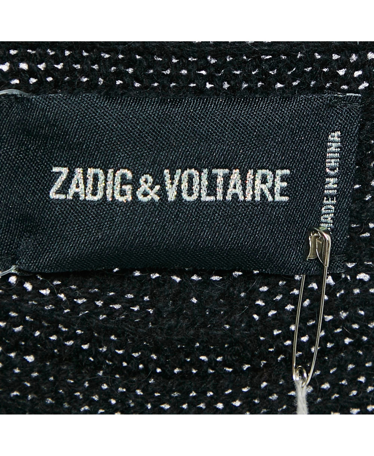 Pre-Owned Zadig & Voltaire Women's Black Rib Knit Open Front Cambi Cardigan One