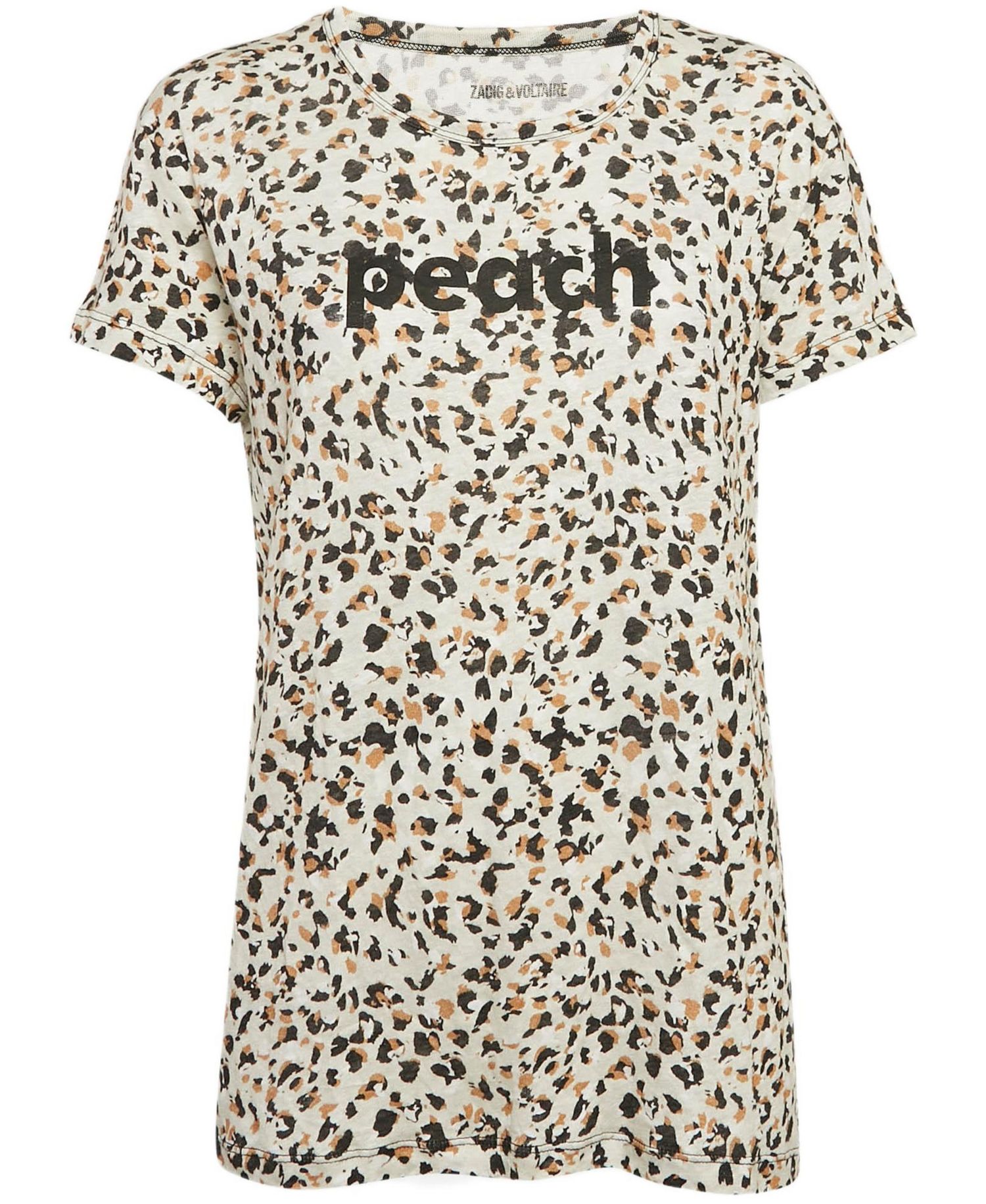 Women's Brown Tink Leopard Print Satin Blouse