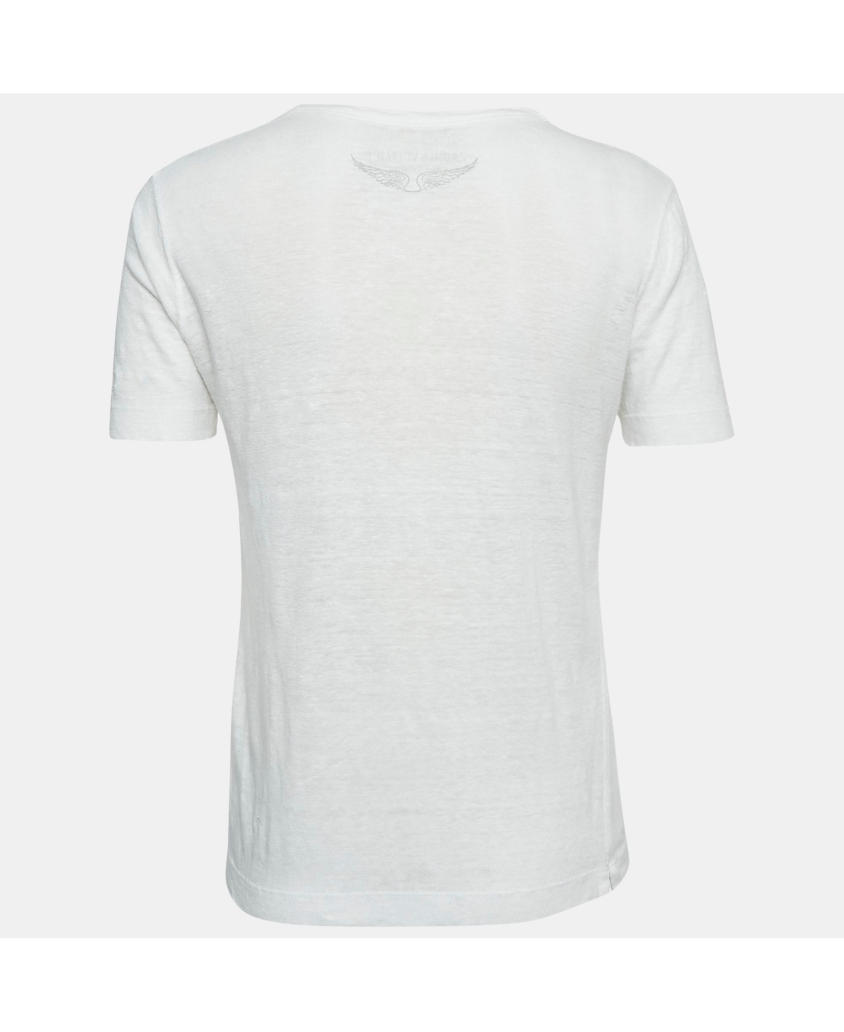 Pre-Owned Zadig & Voltaire Women's White Linen Knit V-Neck Wassa Top