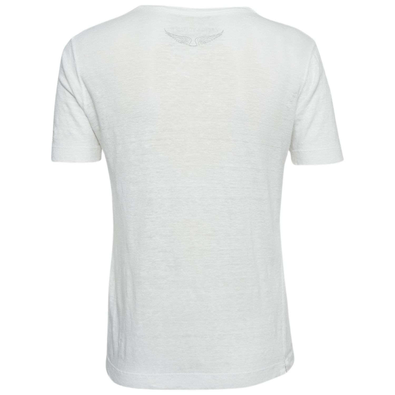 Women's White Linen Knit V-Neck Wassa Top