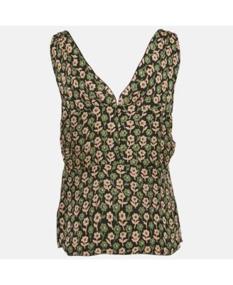 Women's Cheap And Chic Floral Printed Silk Sleeveless Top