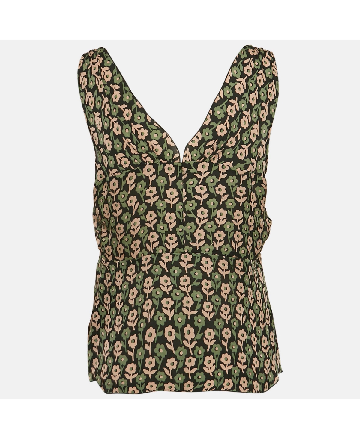 Pre-Owned Moschino Women's Cheap And Chic Floral Printed Silk Sleeveless Top