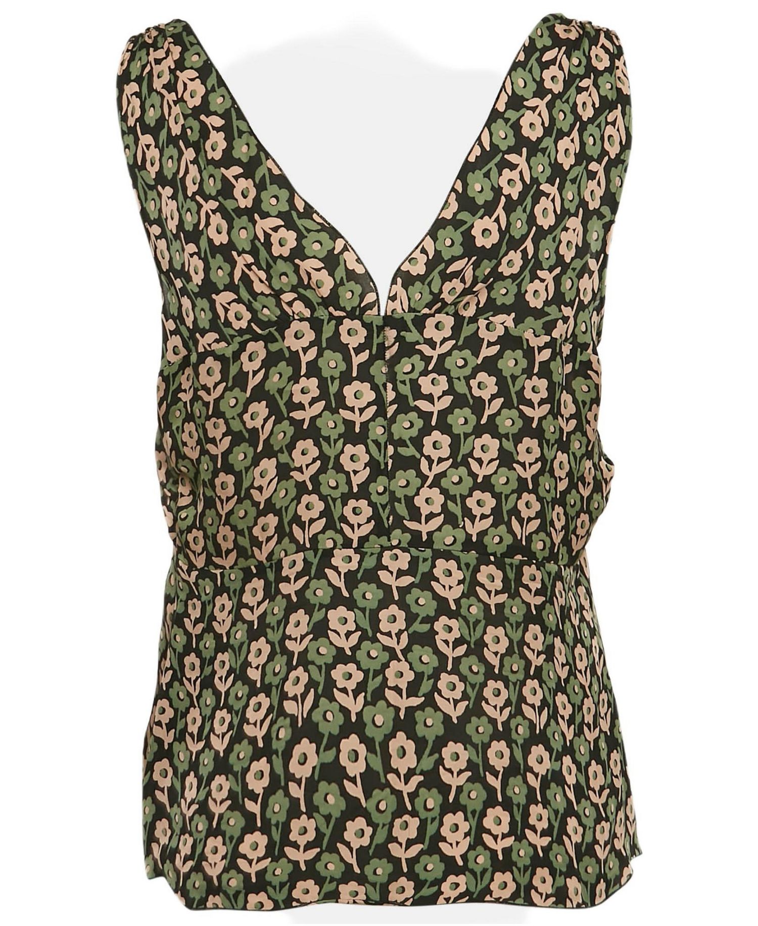 Women's Cheap And Chic Floral Printed Silk Sleeveless Top
