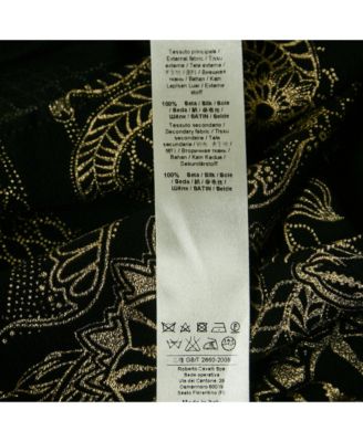 Women's Black Painted Silk A-Line Blouse