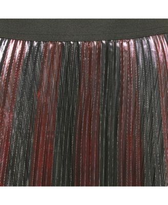 Women's Metallic Lurex Pliss&eacute Midi Joyce Skirt