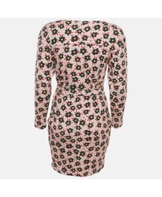 Women's Pink Floral Print Cotton Jersey Mini Dress