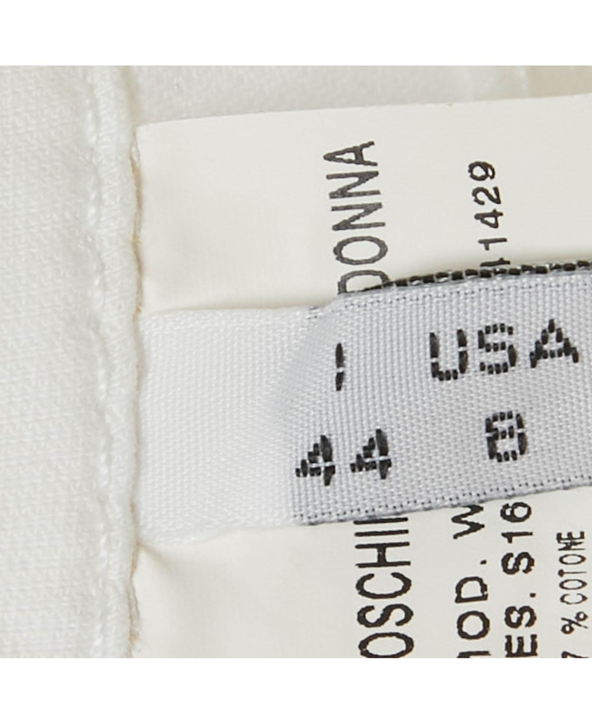 Pre-Owned Moschino Women's Jeans White Denim Button Detail Pencil Skirt