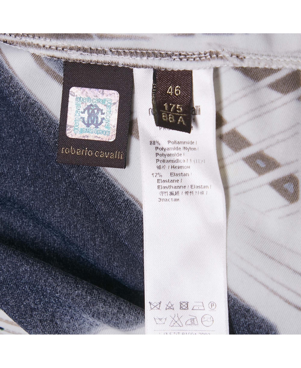 Pre-Owned Roberto Cavalli Women's Black Printed Jersey Maxi Skirt