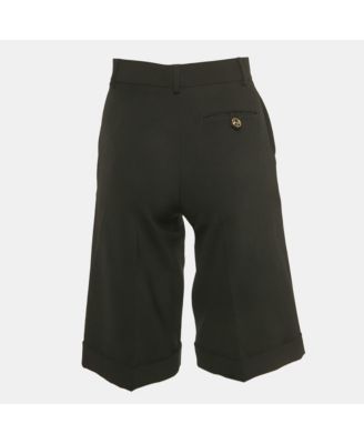 Women's Couture Black Crepe Bermuda Shorts
