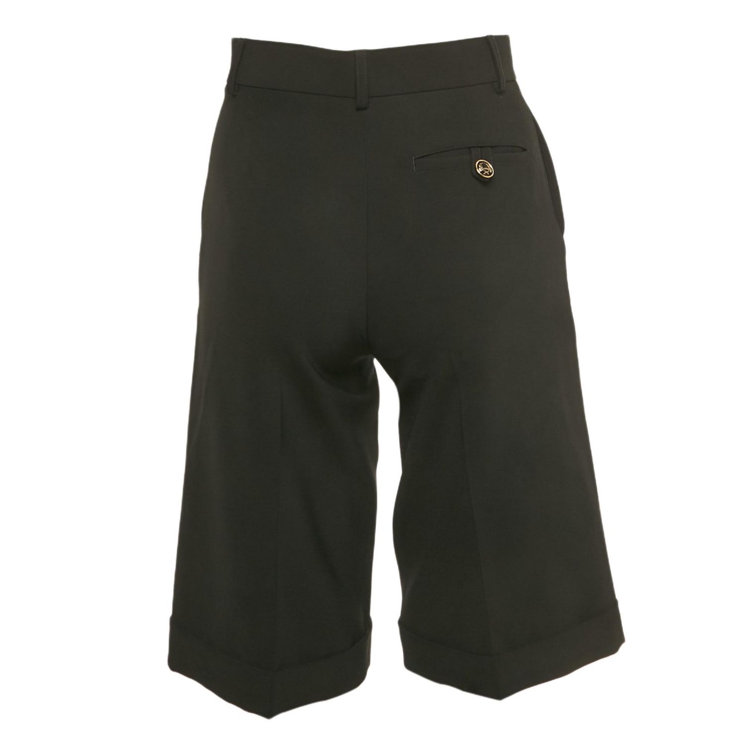 Women's Couture Black Crepe Bermuda Shorts