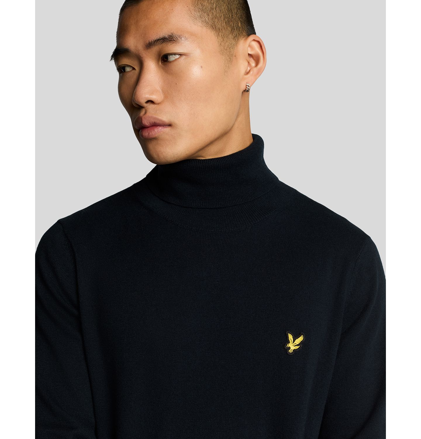 Мужской свитер Lyle & Scott Cotton Merino Turtleneck, цвет: Тёмный тёмно-синий — фото 4