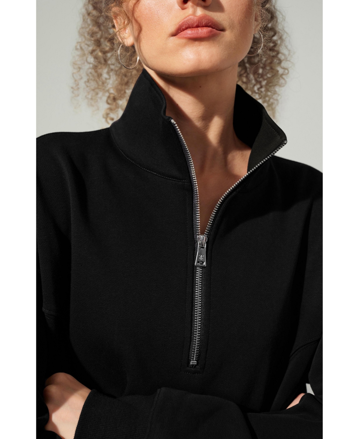 Lilysilk Women's Oversized Heirloom '89 Stand Collar Half-Zip Pullover