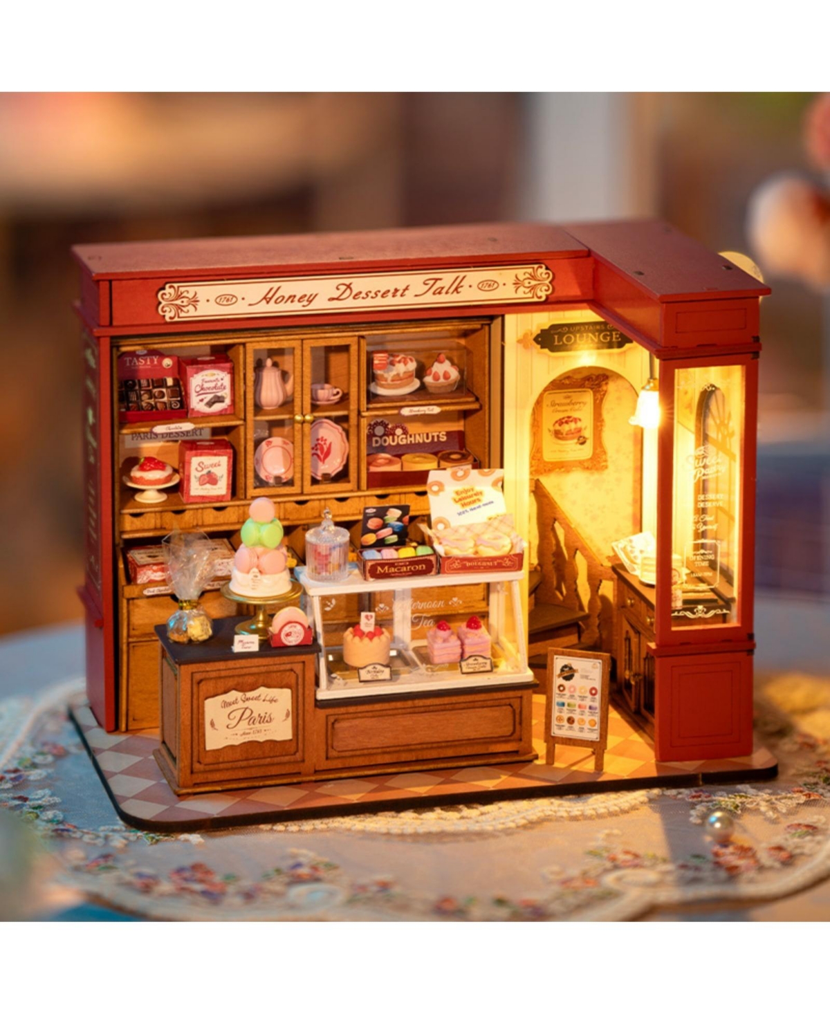 Robotime 3D Puzzles Honey Dessert Talk Shop Diy Miniature House Kit Birthday Gifts