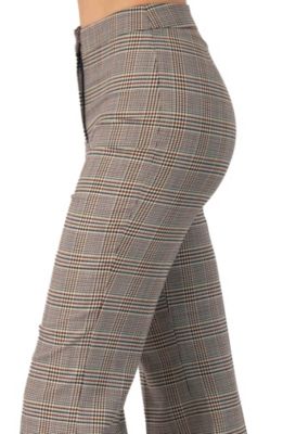 Women's Straight-Leg Prince Of Wales Trousers