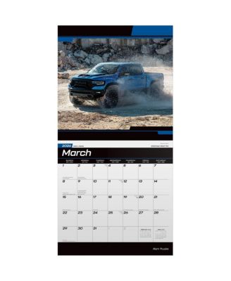 Foil Stamped Plastic-Free Monthly Wall Calendar, 12 x 24 Inch, Ram Trucks Official 2026