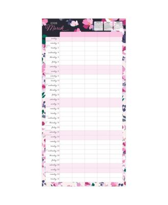 Mom's Family Planner | 2026 12 x 24 Inch (Hanging) Monthly Square Wall Calendar | Matte Paper and Sticker Sheet | Plastic-Free