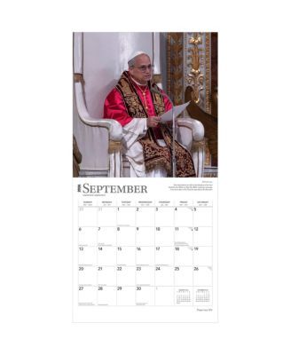 Monthly Hanging Square Wall Calendar, 12 x 24 Inch, Pope Leo XIV 2026