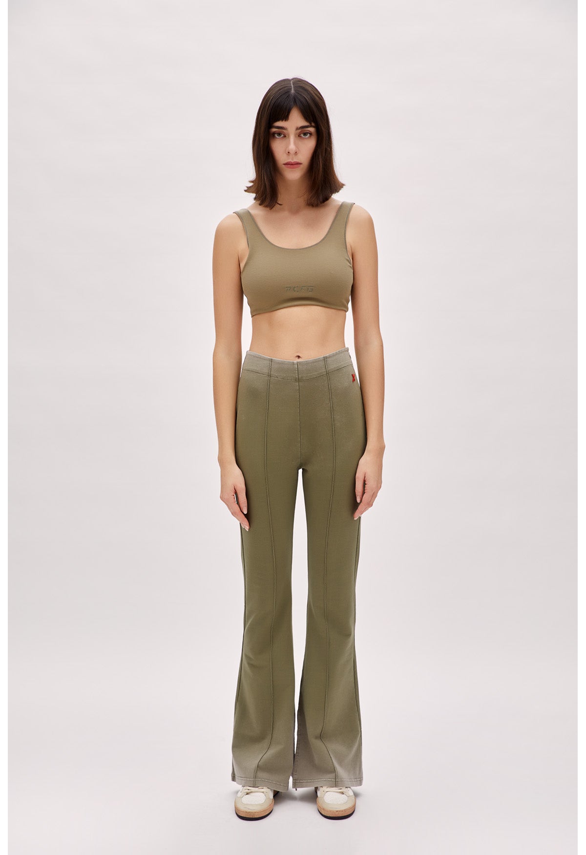 Pcfg Women's Cotton Acid Washed Flare Sweatpant