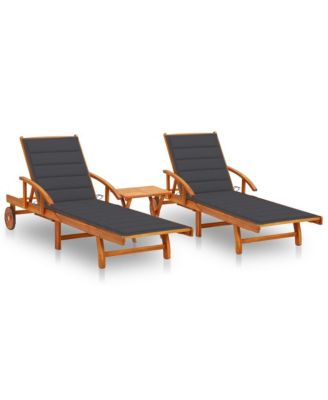 Sun Lounger Acacia wood, Anthracite