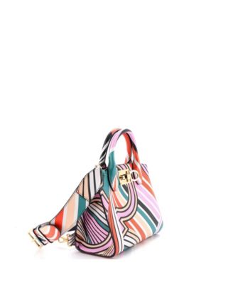 Small Studio Top Handle Box Bag Printed Leather