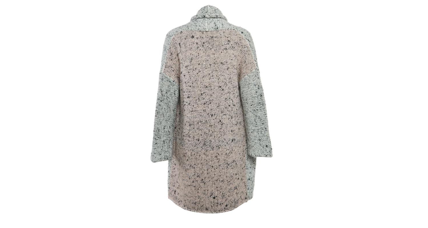 Women's Grey Knit Open Front Cardigan