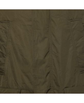 Men's Green Synthetic Detachable Lining Bob Parka Jacket