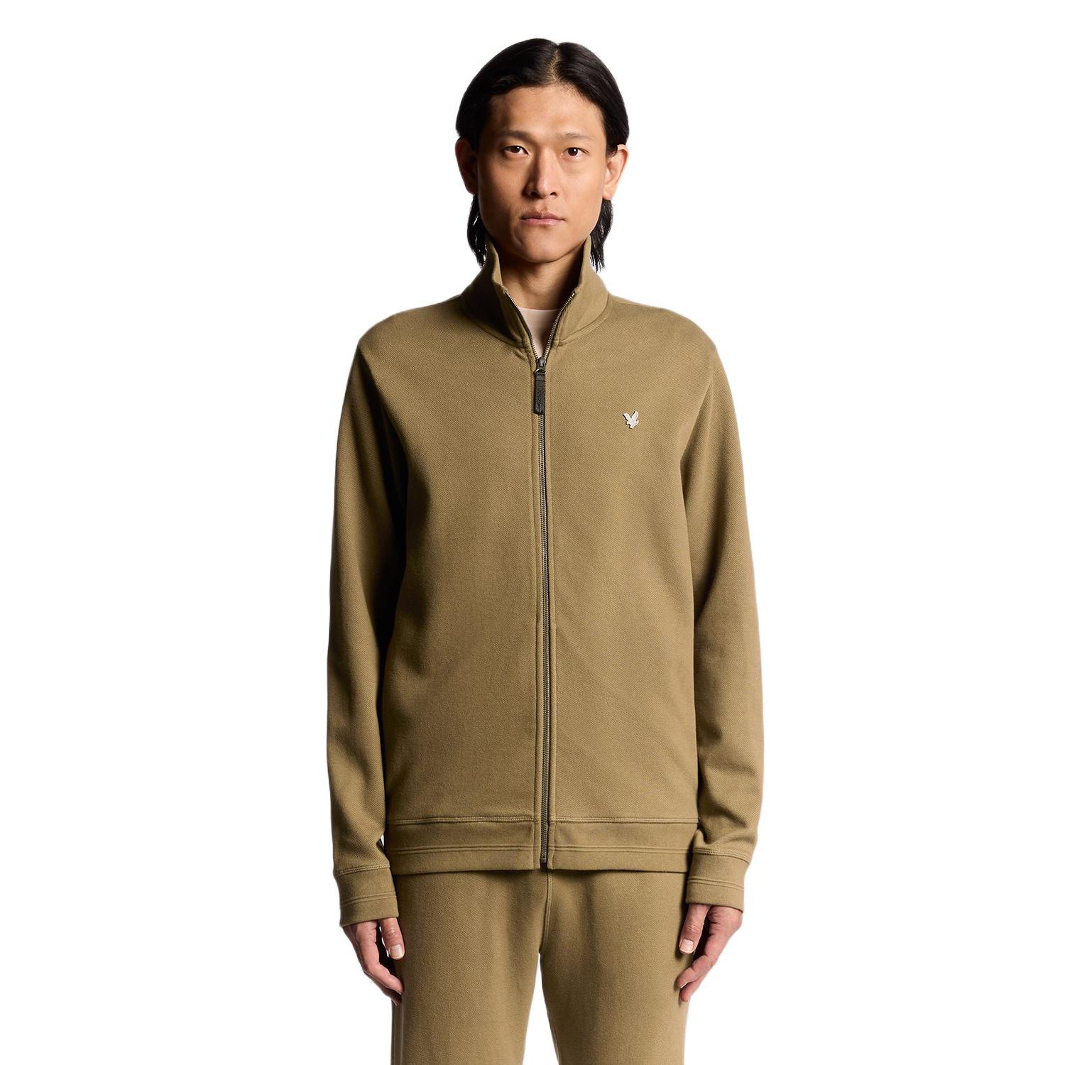 Men's Diagonal Weave Zip Through Sweatshirt
