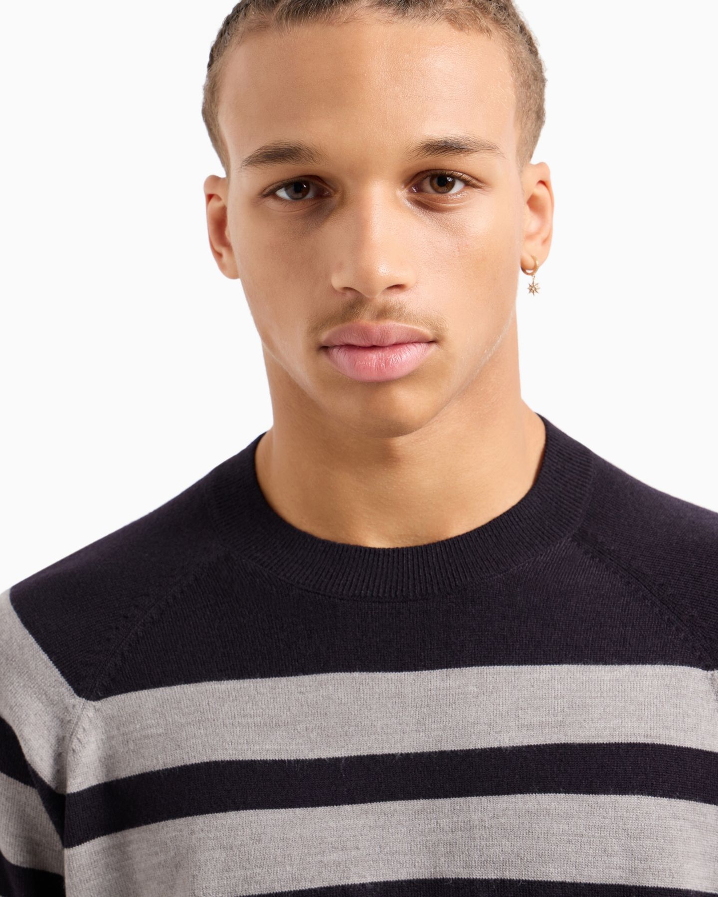 Мужской свитер A|X Armani Exchange Wool-Blend Mix Horizontal Color Blocked, цвет: Разноцветный — фото 5