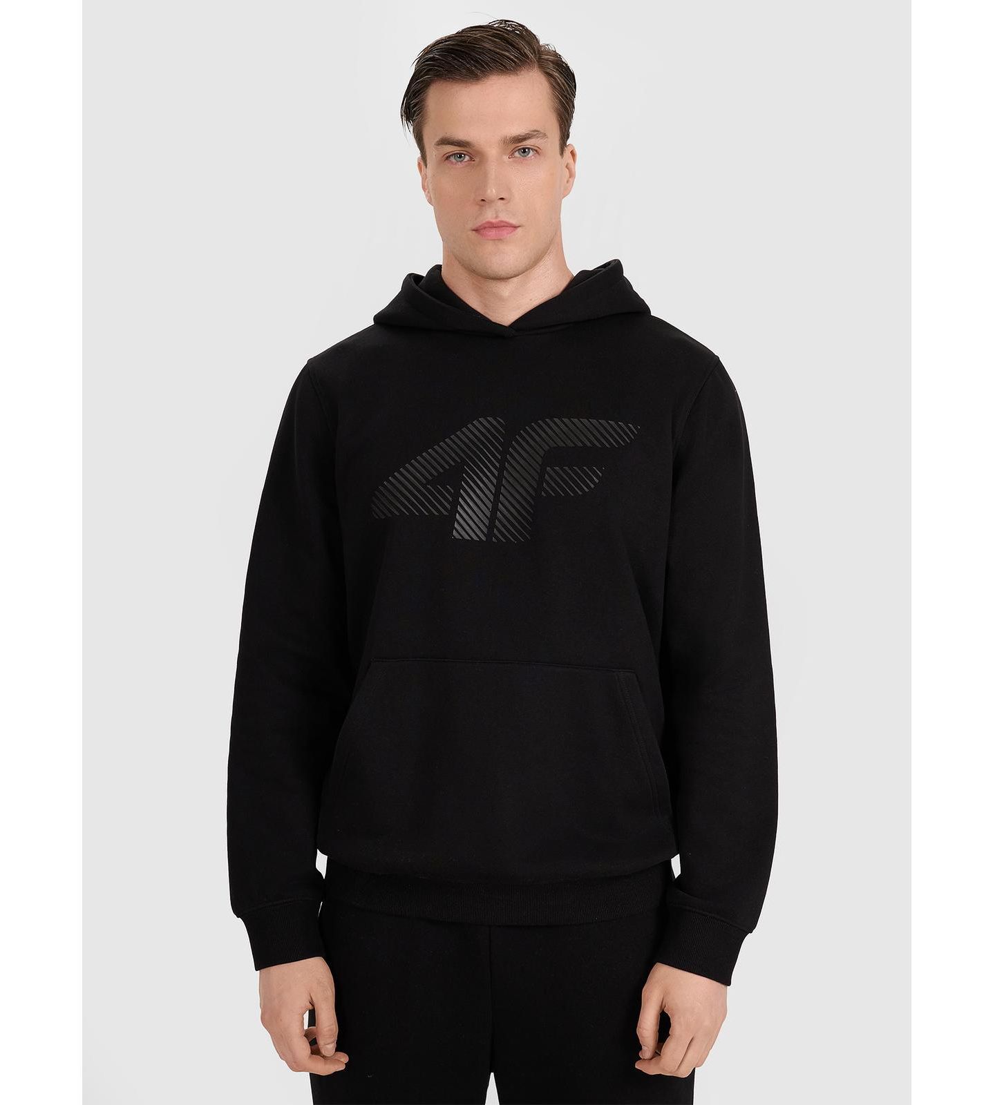 Мужское худи 4F Non-Zip Hooded, цвет: Чёрный — фото 1