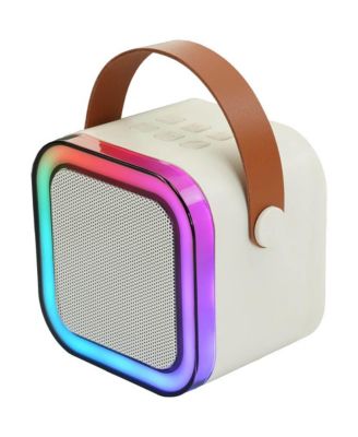 Mini Bluetooth RGB Karaoke Speaker with Wireless Microphone - Sahara