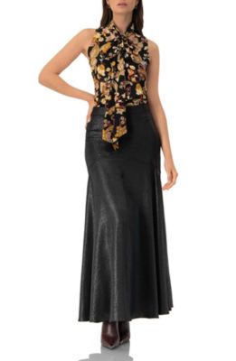 Women's V-Neck Sleeveless Blouse with Neck Ties