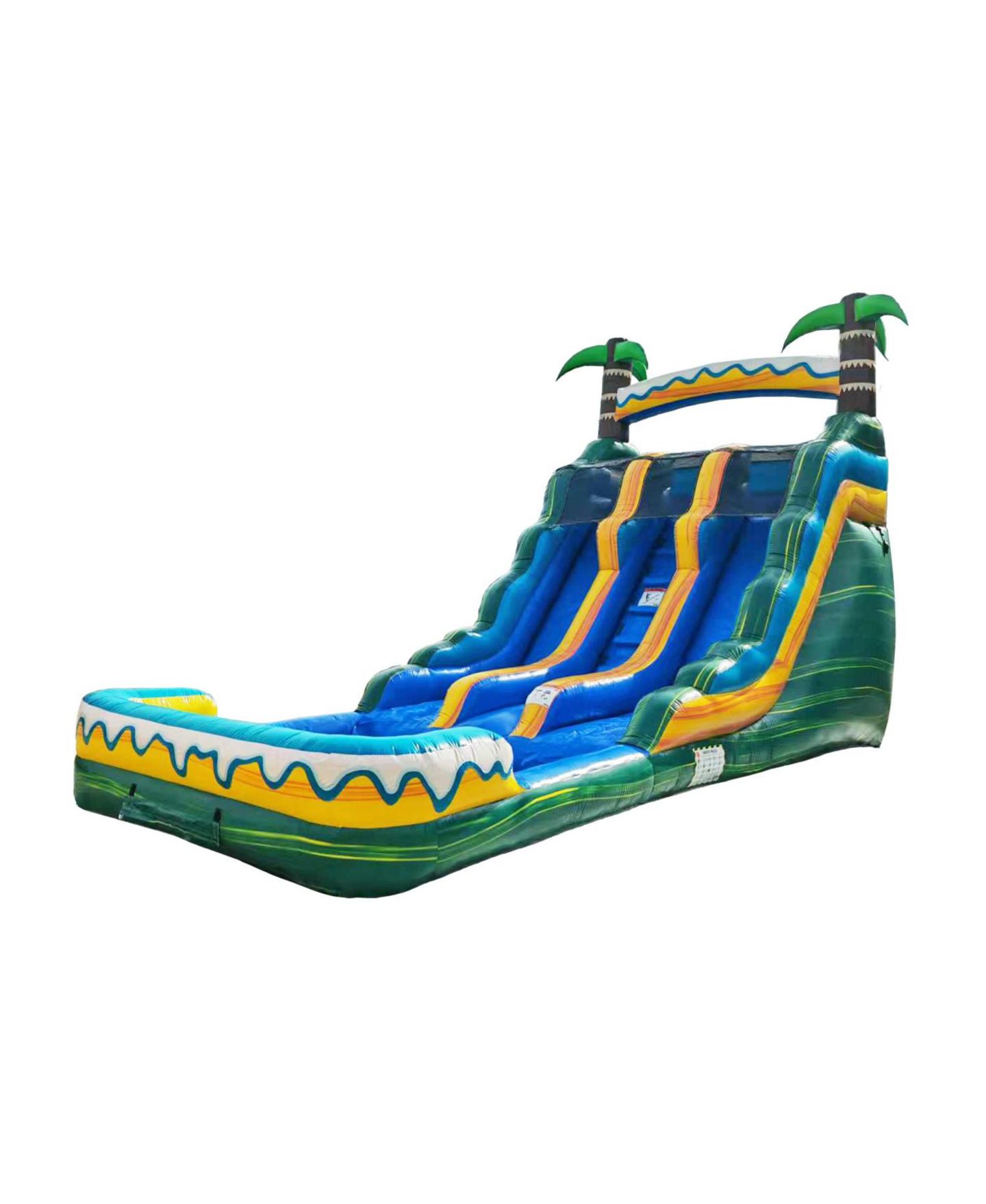 Детская игрушка HeroKiddo Tropical Breeze 15' Dual-Lane Vinyl Water Slide with Pool, For 2 Players, Ages 3+ — фото 1