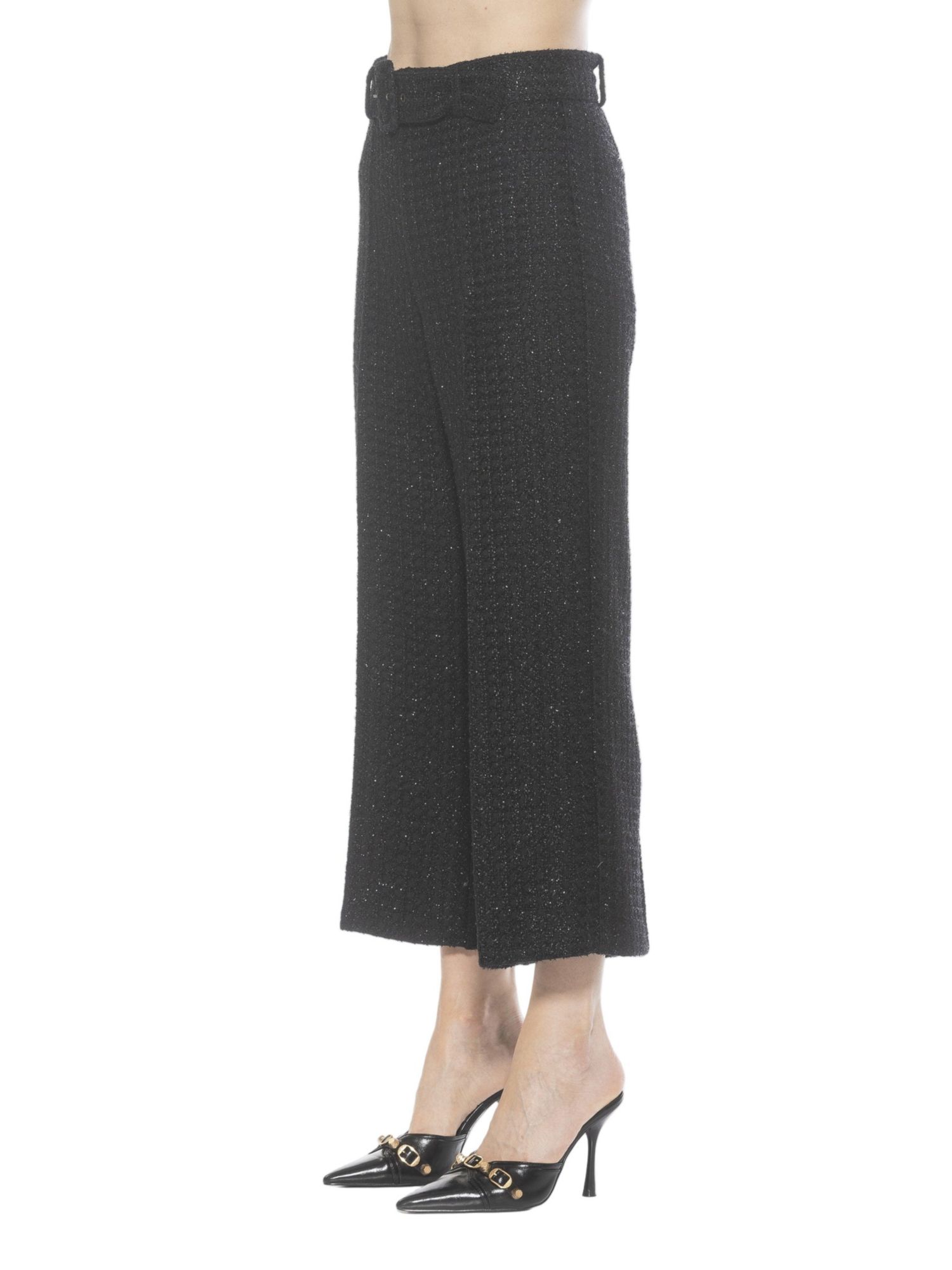 Women's Caden Tweed Belted Wide Leg Pants