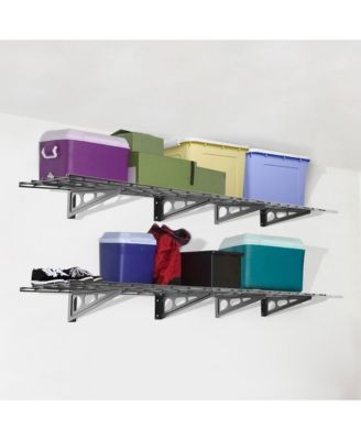 WR Series WR16B-E – 12″ D × 36″ W Black Steel Wall Shelves (4-Pack)