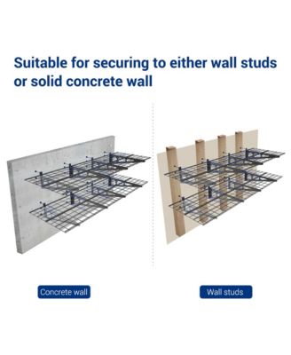 WR Series WR26B-E – 24″ D × 36″ W Black Steel Wall Shelves (4-Pack)