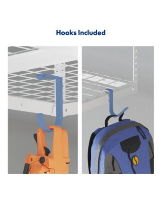 OHK Series Ceiling Mounted Overhead Garage Storage Rack, White — 48" X 96"